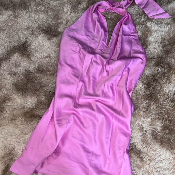 NWT Large Wild Fable Women's Satin Twist Mini Slip Dress - Pink - Satin - Picture 5 of 8